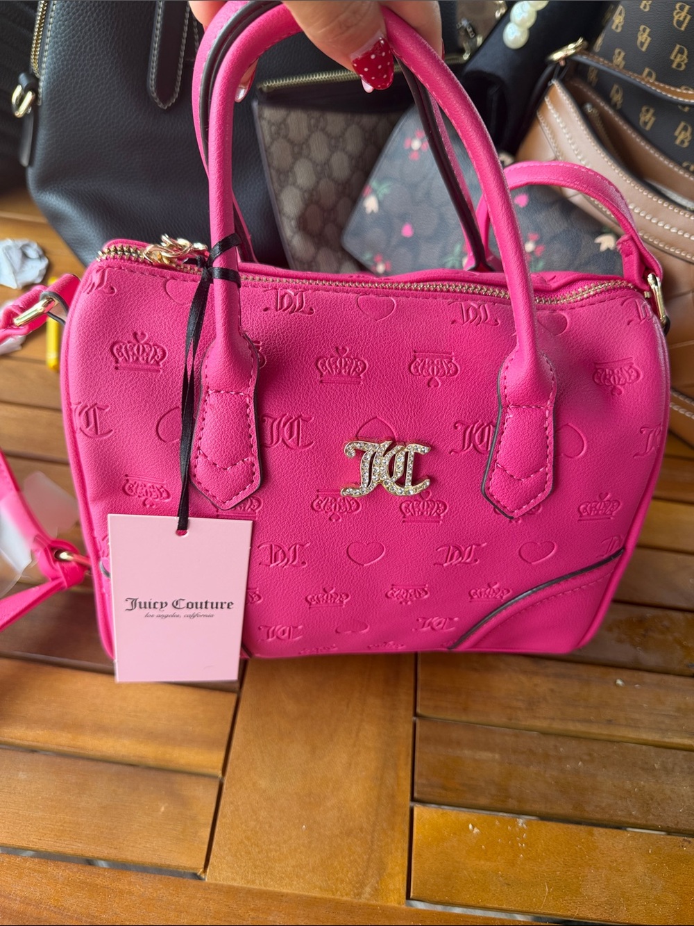 Juicy Couture Hot Pink Embossed Mini Satchel